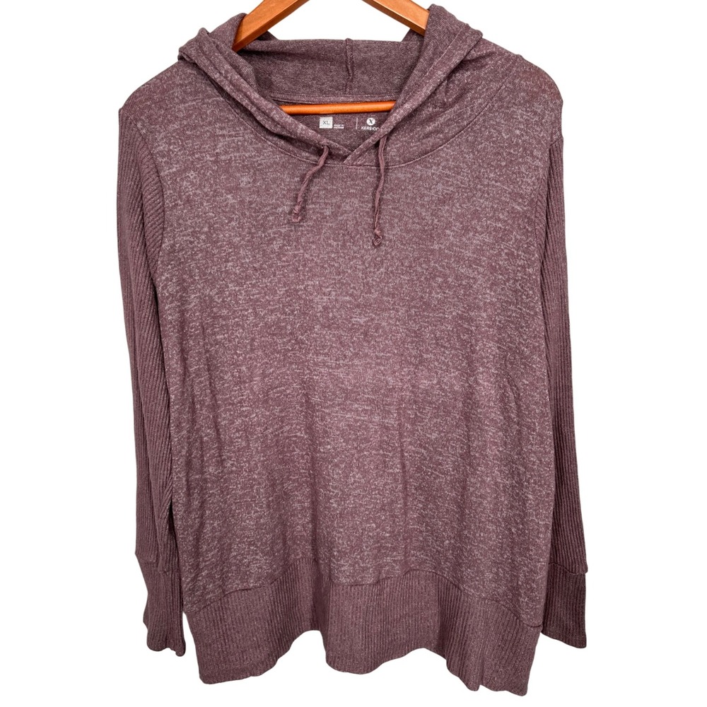Xersion Women's Hoodedโ Pullover Sweater Mauve Color Size XL